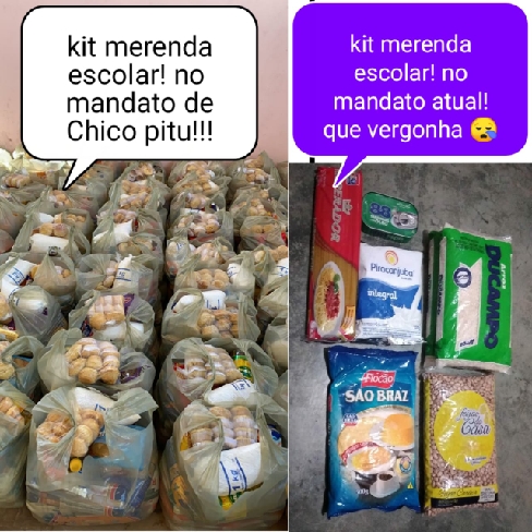  MÃES, pais, enfim, responsáveis por alunos da rede municipal de Marcolândia reclamam da quantidade de merenda nos Kits
